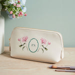 Personalised Oyster Birth flower Make Up Bag
