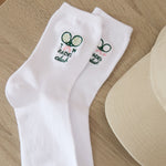 Personalised Women's White Padel Club Socks