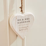 Personalised Wedding Date Wooden Hanging Heart
