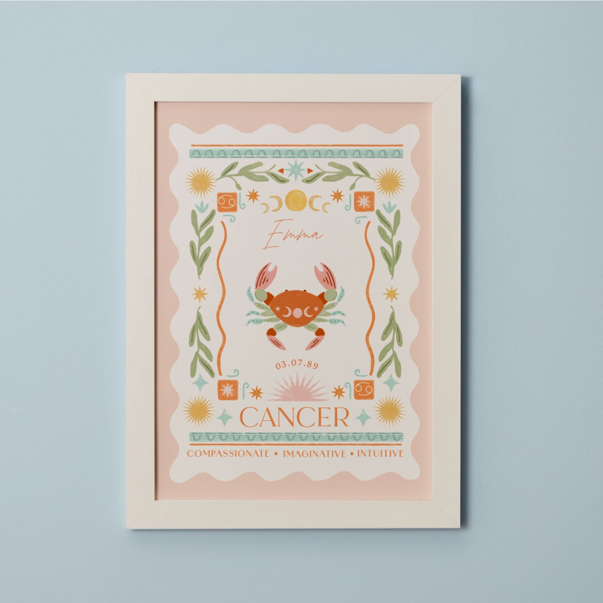 Personalised Zodiac Sign Framed Wall Print 