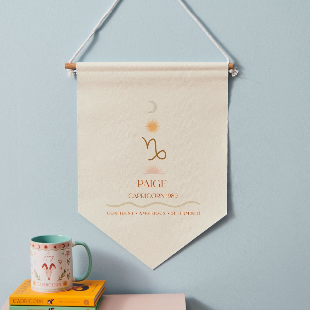Personalised Canvas Zodiac Sign Wall Hanging by Made Yours