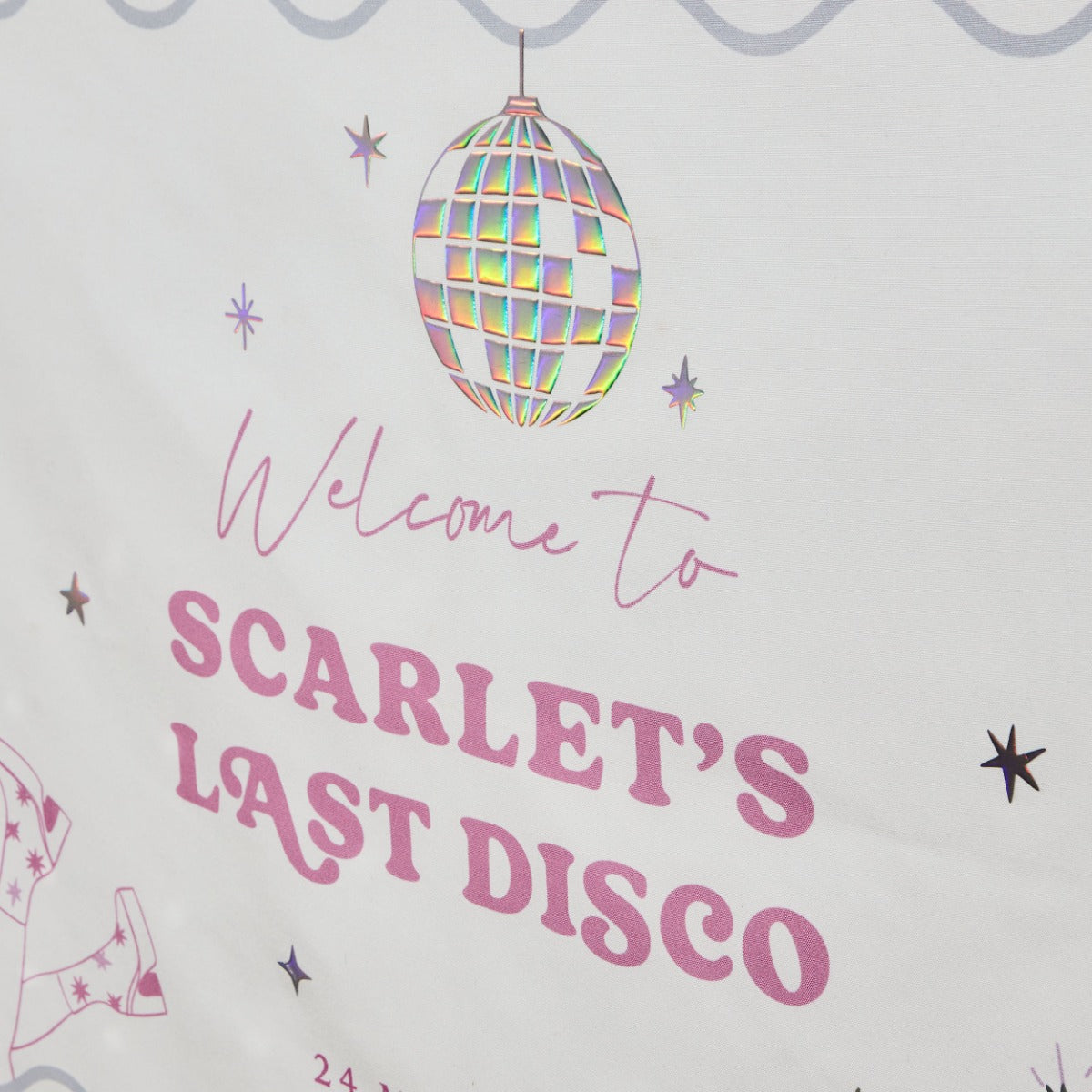 Personalised Last Disco Welcome Wall Hanging
