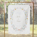 Personalised Wildflower Wedding Fabric Welcome Sign