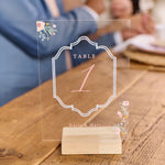 Personalised Wildflower Wedding Acrylic Table Number Sign 