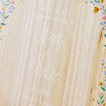 Personalised Wildflower Wooden Wedding Welcome Board