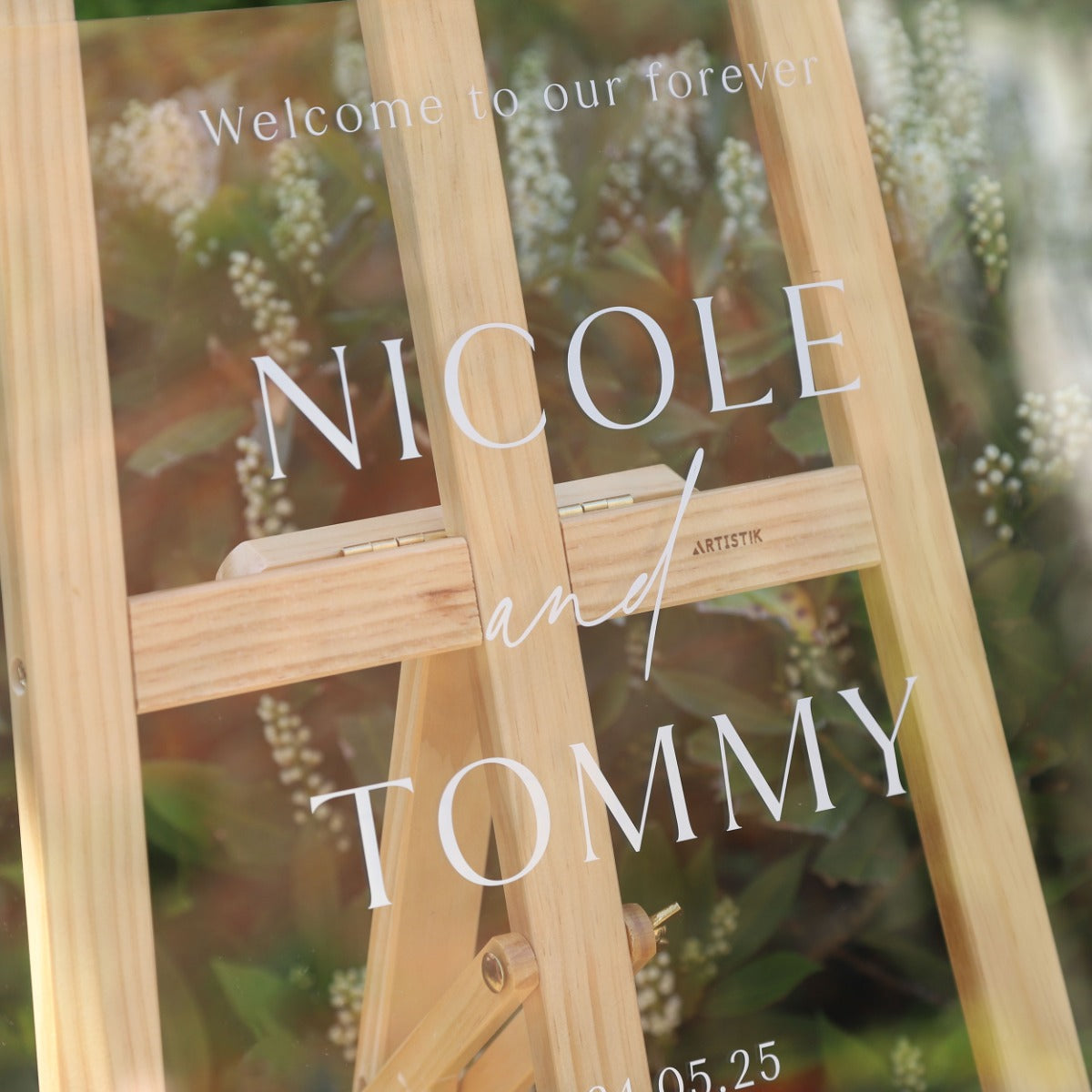 Personalised Clear White Writing Wedding Welcome Sign