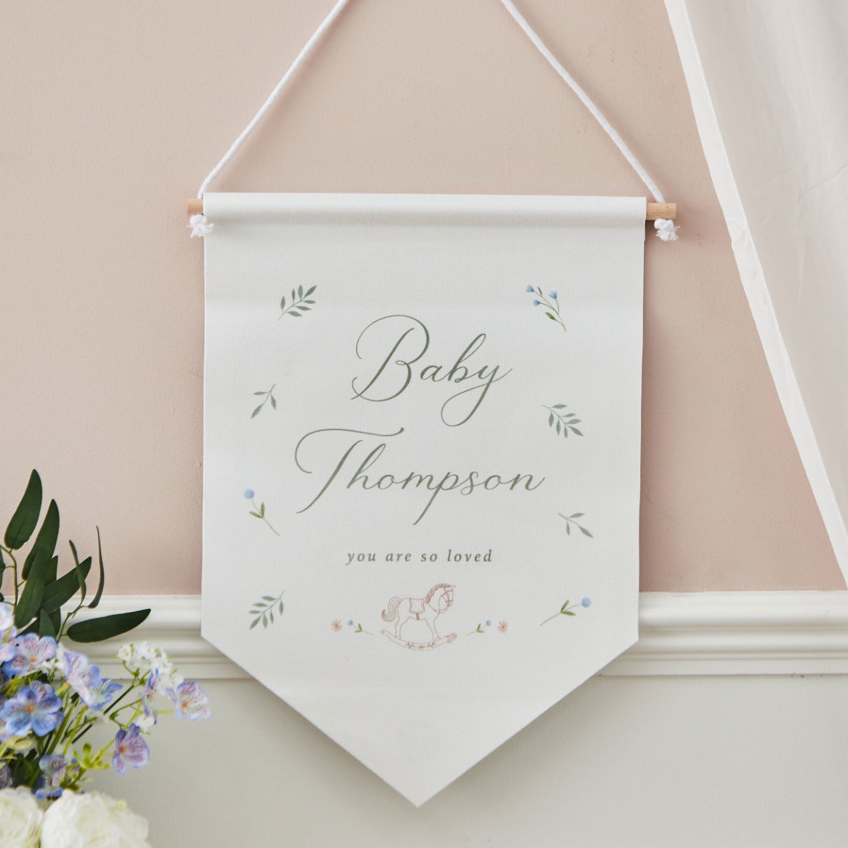 Personalised New Baby Wall Hanging Decoration by Made Yours