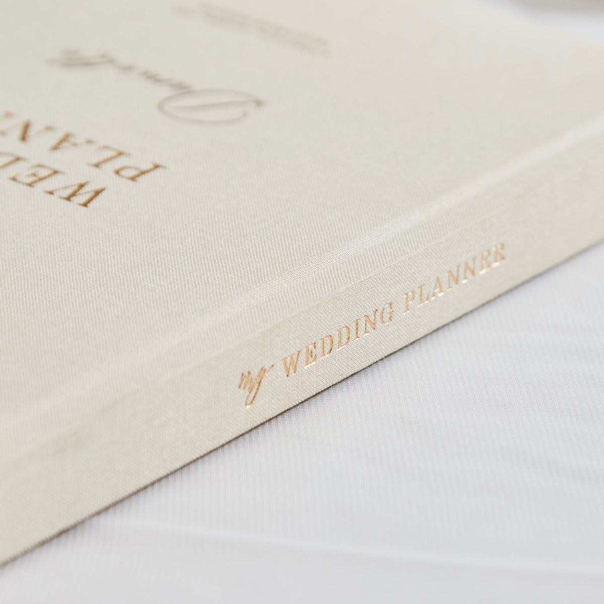 Personalised Blush & Gold Linen Wedding Planner Book by Made Yours