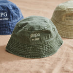 Personalised Vintage Dad Bucket Hat in Olive Green