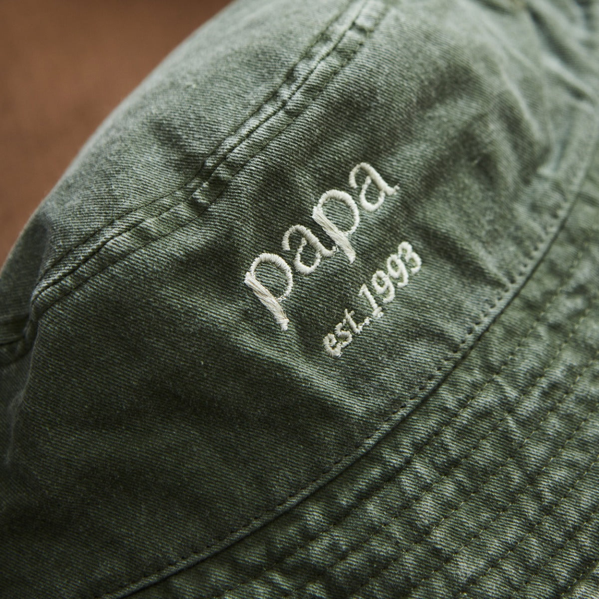 Personalised Vintage Dad Bucket Hat in Olive Green