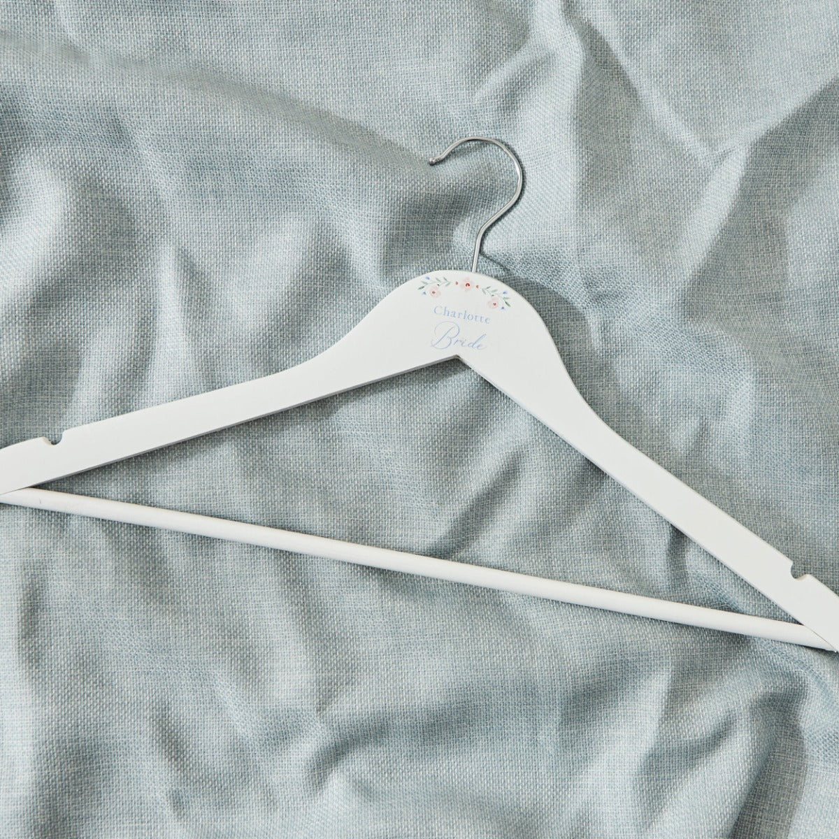 Personalised Wildflower Wedding Wooden Coat Hanger