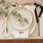 Personalised Embroidered Cotton White Napkin