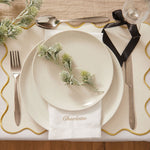 Personalised Embroidered Cotton White Napkin