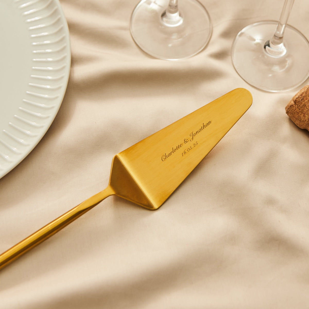 Personalised Brass Wedding Cake Slice 