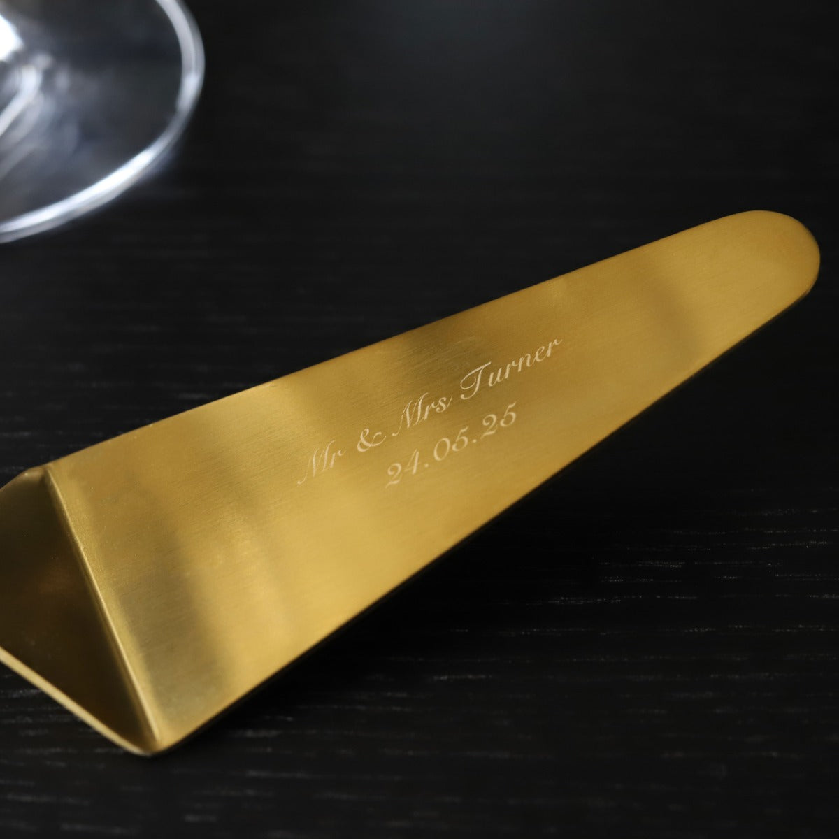 Personalised Brass Wedding Cake Slice 