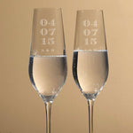 Personalised Wedding Date Crystal Champagne Flute Set