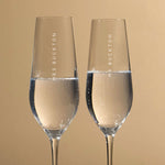Personalised Mr & Mrs Crystal Champagne Flute Set