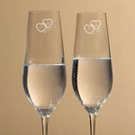Personalised Couple's Heart Crystal Flute Set
