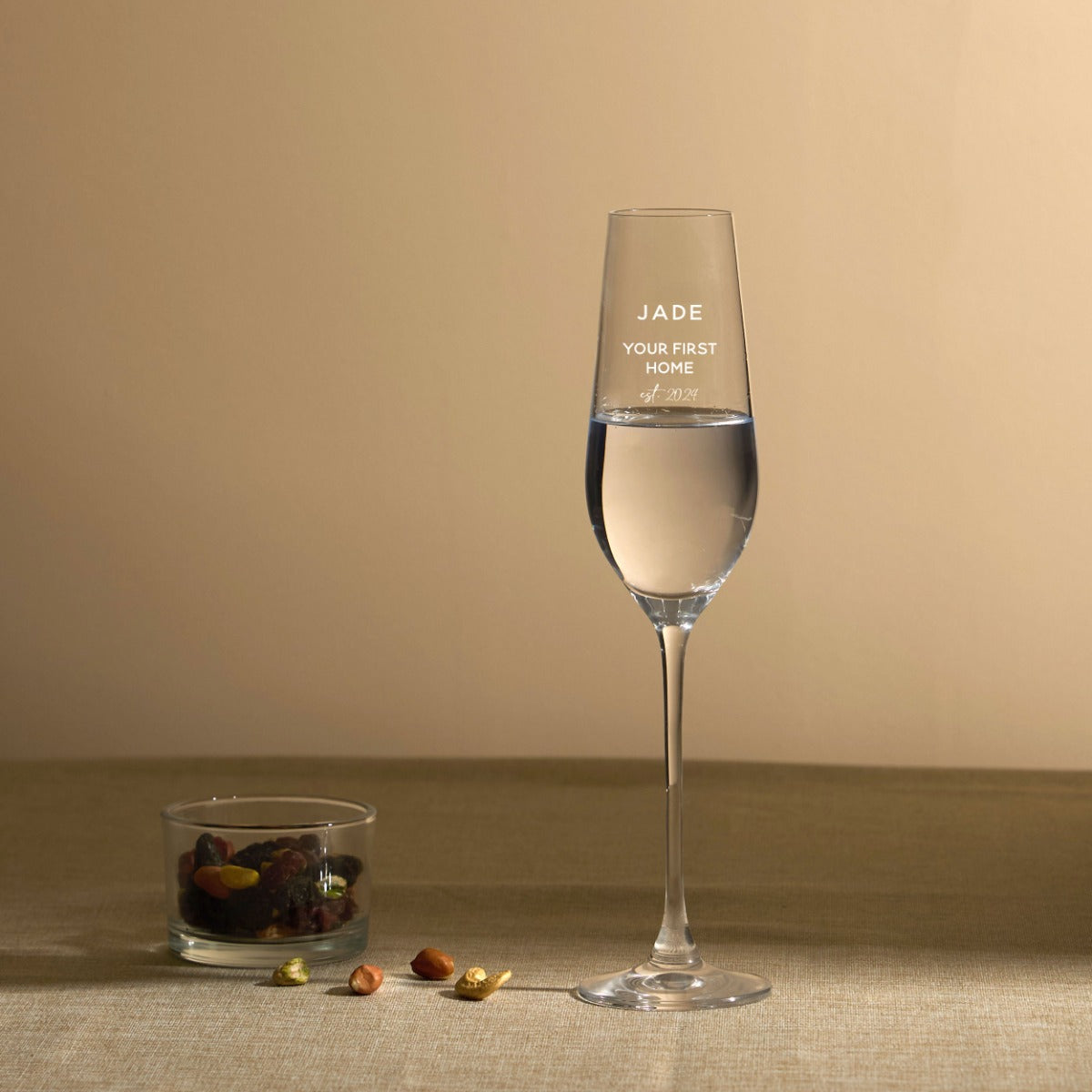 Personalised Our First Home Champagne Flute Set
