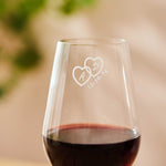 Personalised Couple's Heart Crystal Red Wine Glasses