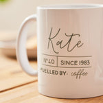 Personalised Fuelled by... Birthday Mug
