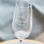 Personalised 'Mrs' Wedding Bow Champagne Flute