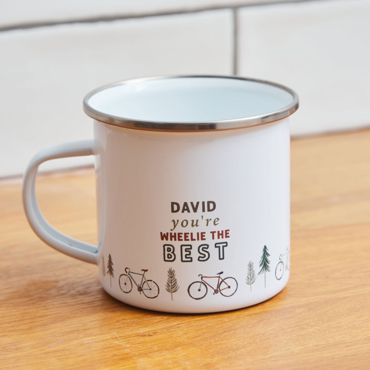 Personalised Wheelie The Best Enamel Mug 
