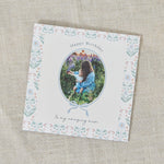 Personalised Floral Border & Bow Happy Birthday Photo Card