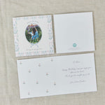 Personalised Floral Border & Bow Happy Birthday Photo Card