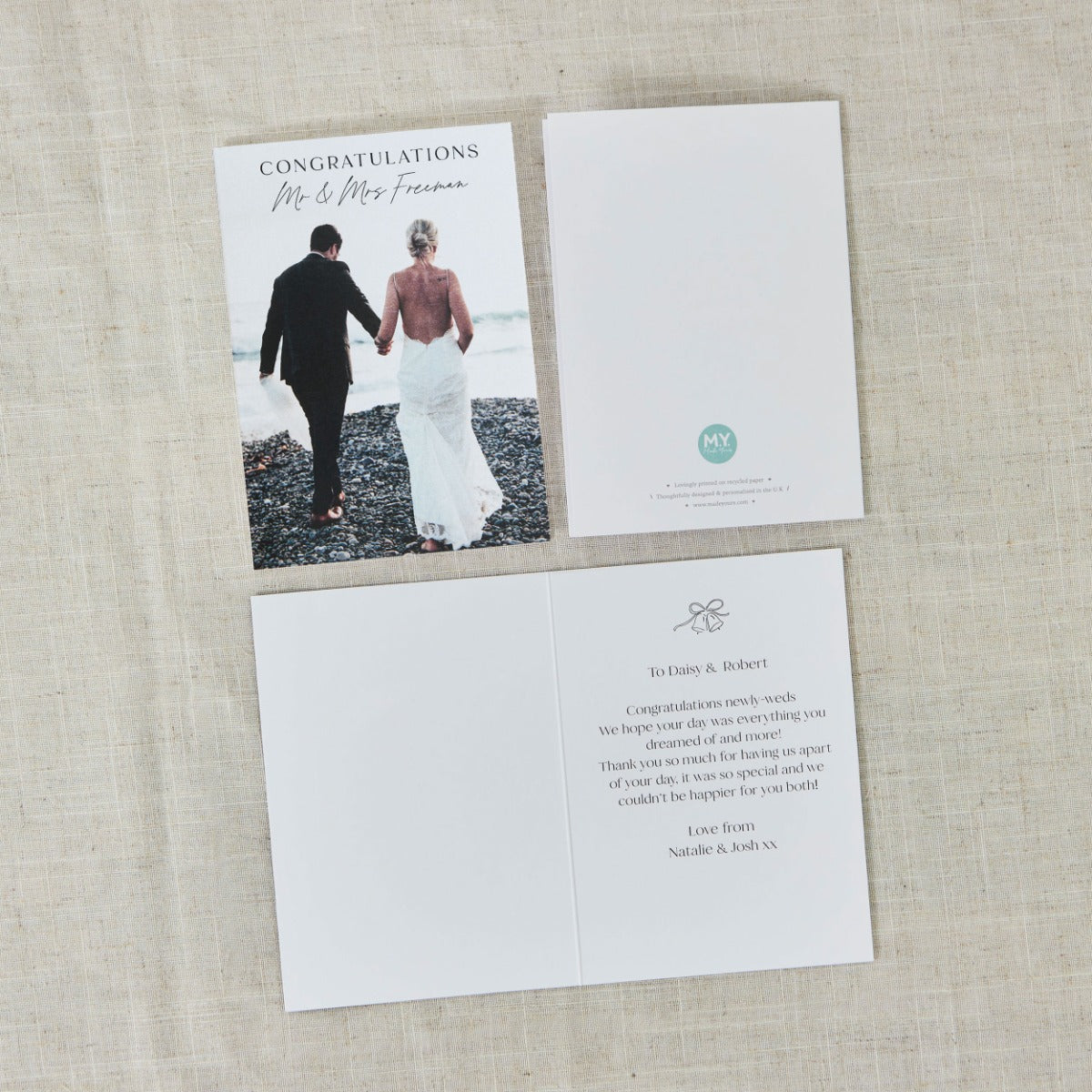 Personalised Congratulations Wedding Photo Card