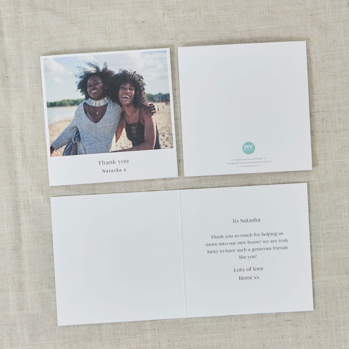 Personalised Large Single Square Photo Card