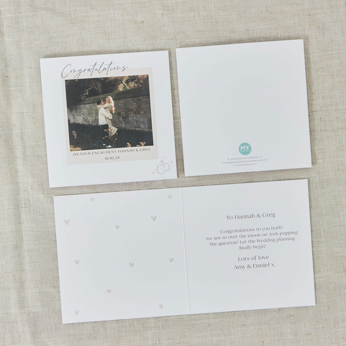 Personalised Happy Engagement Photo Card