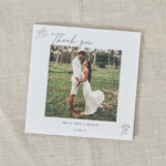 Personalised Black & White Wedding Thank You Photo Card