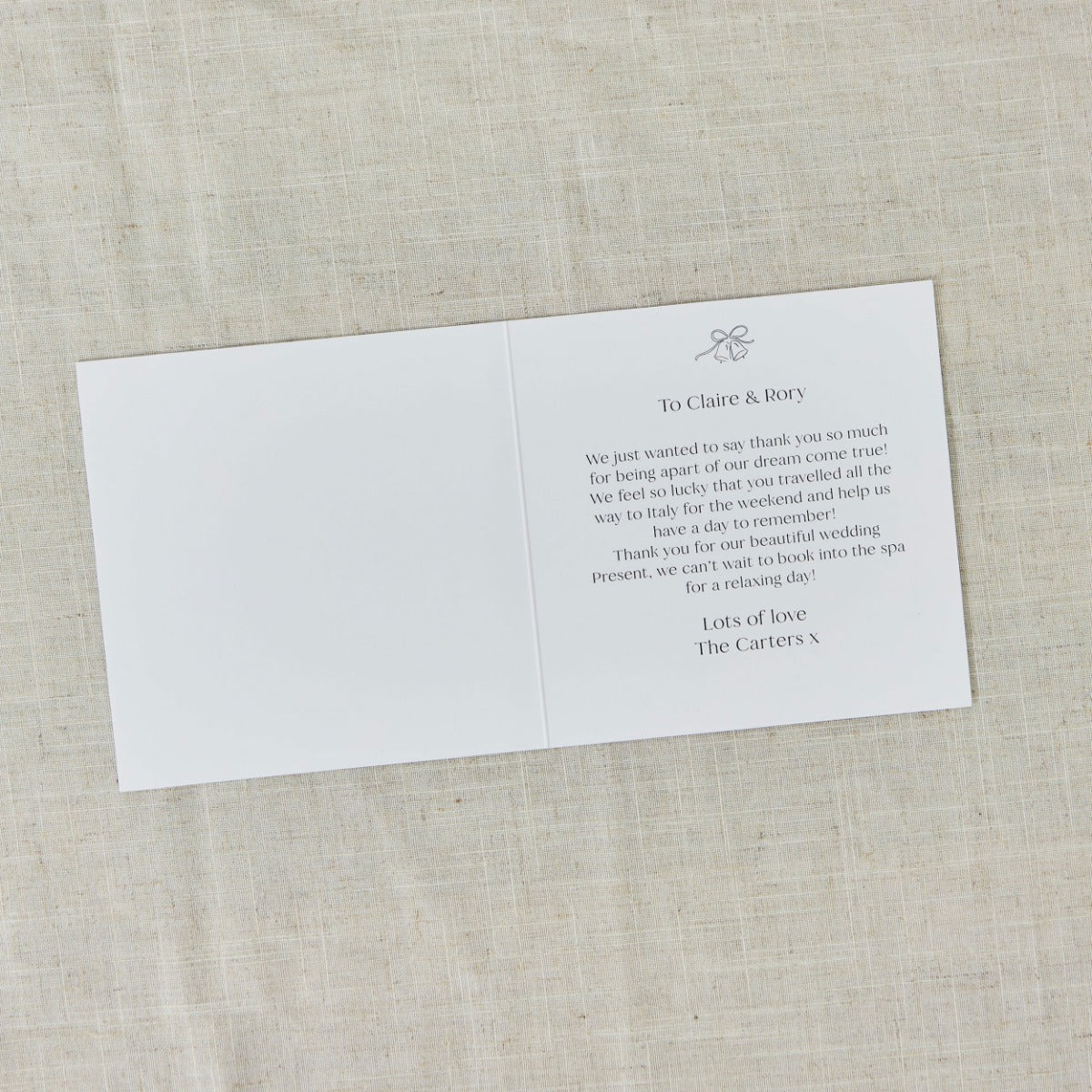 Personalised Black & White Wedding Thank You Photo Card