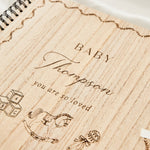 Personalised Baby Shower Wooden Baby Scrapbook by Made Yours