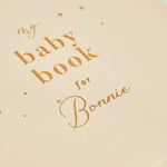 Personalised Blush and Gold My Baby Book Journal Linen Keepsake Book