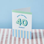 Personalised Modern Milestone 40th Birthday Card