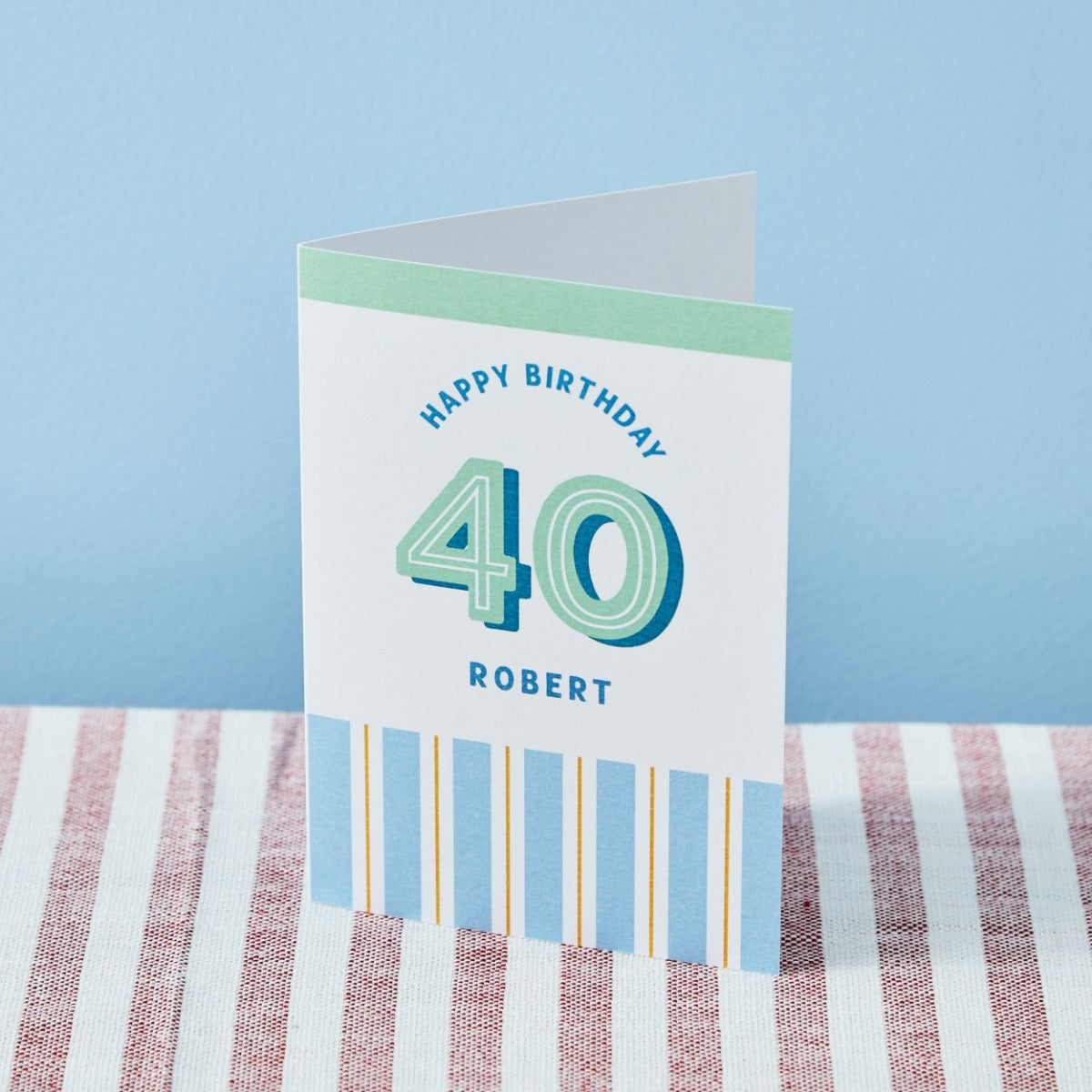 Personalised Modern Milestone 40th Birthday Card