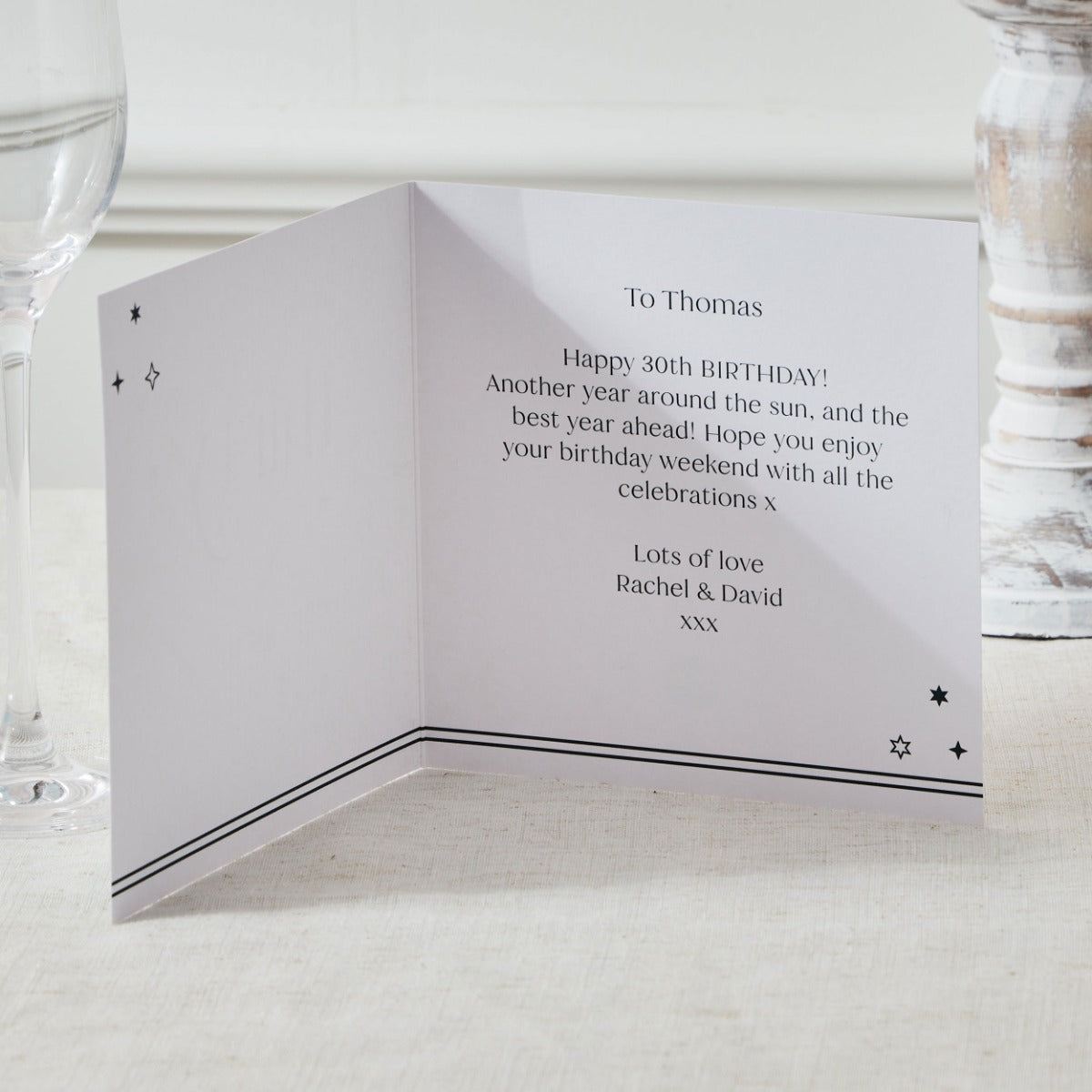 Personalised Sparkle 30th Birthday Card