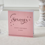 Personalised Sparkle 70th Birthday Card