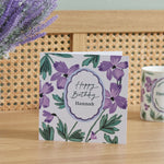 Personalised Birth Flower Square Card