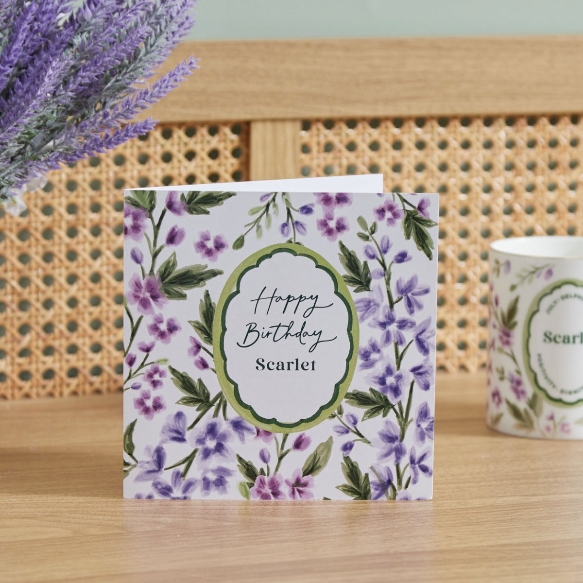 Personalised Birth Flower Square Card