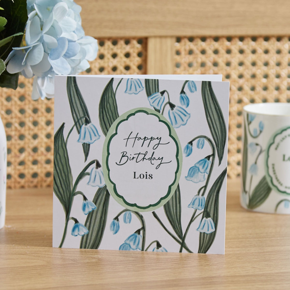 Personalised Birth Flower Square Card