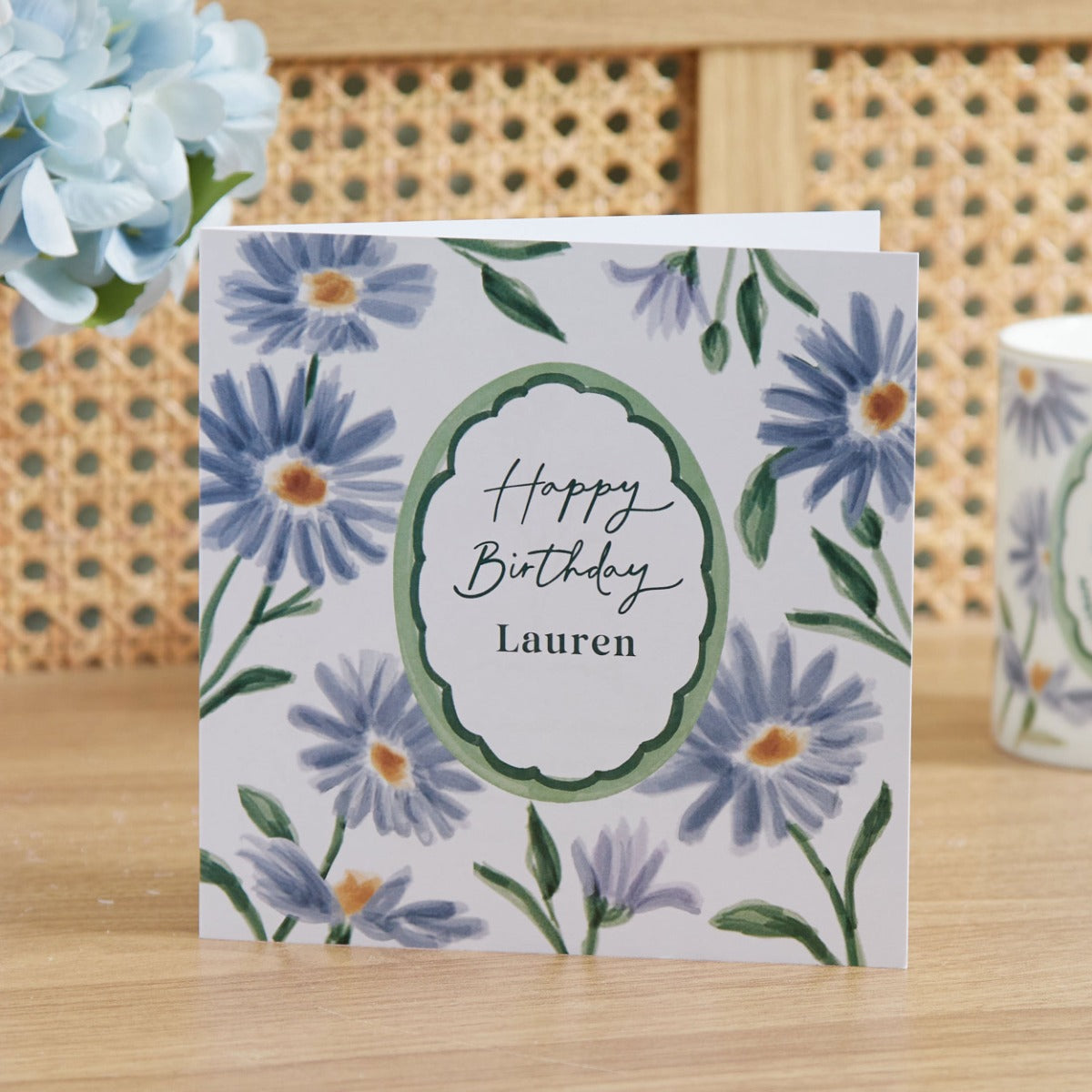Personalised Birth Flower Square Card