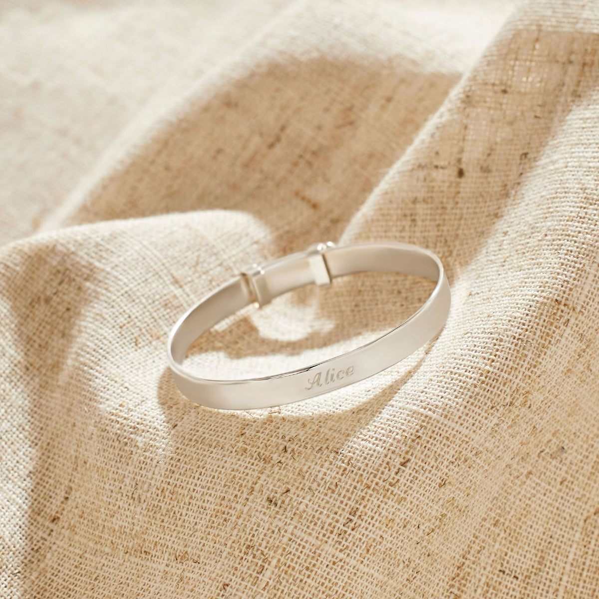 Personalised Silver Engraved Baby Keepsake Bangle