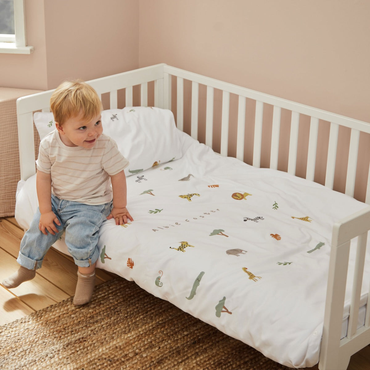 Personalised Safari Animals Bedding Set 