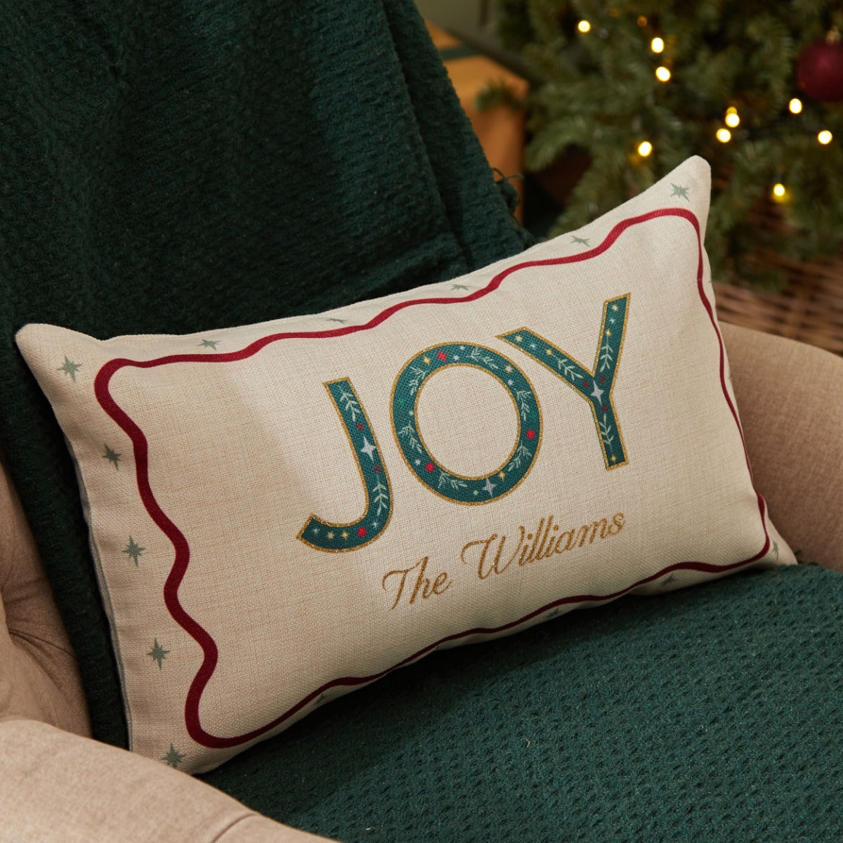 Personalised Linen Joy Cushion 