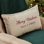Personalised Linen Merry Christmas Cushion 