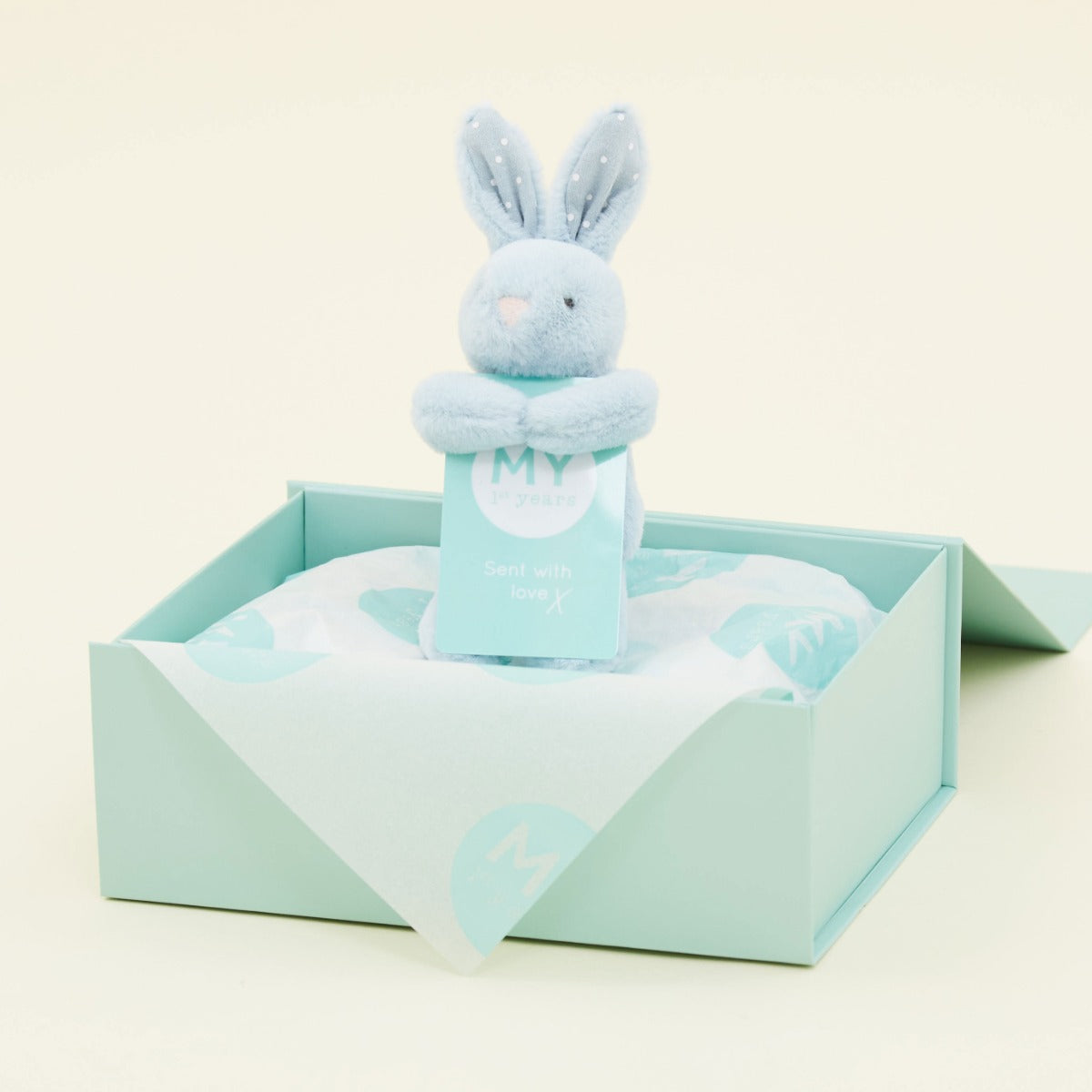 Gift Card and Blue Mini Bunny Gift Set