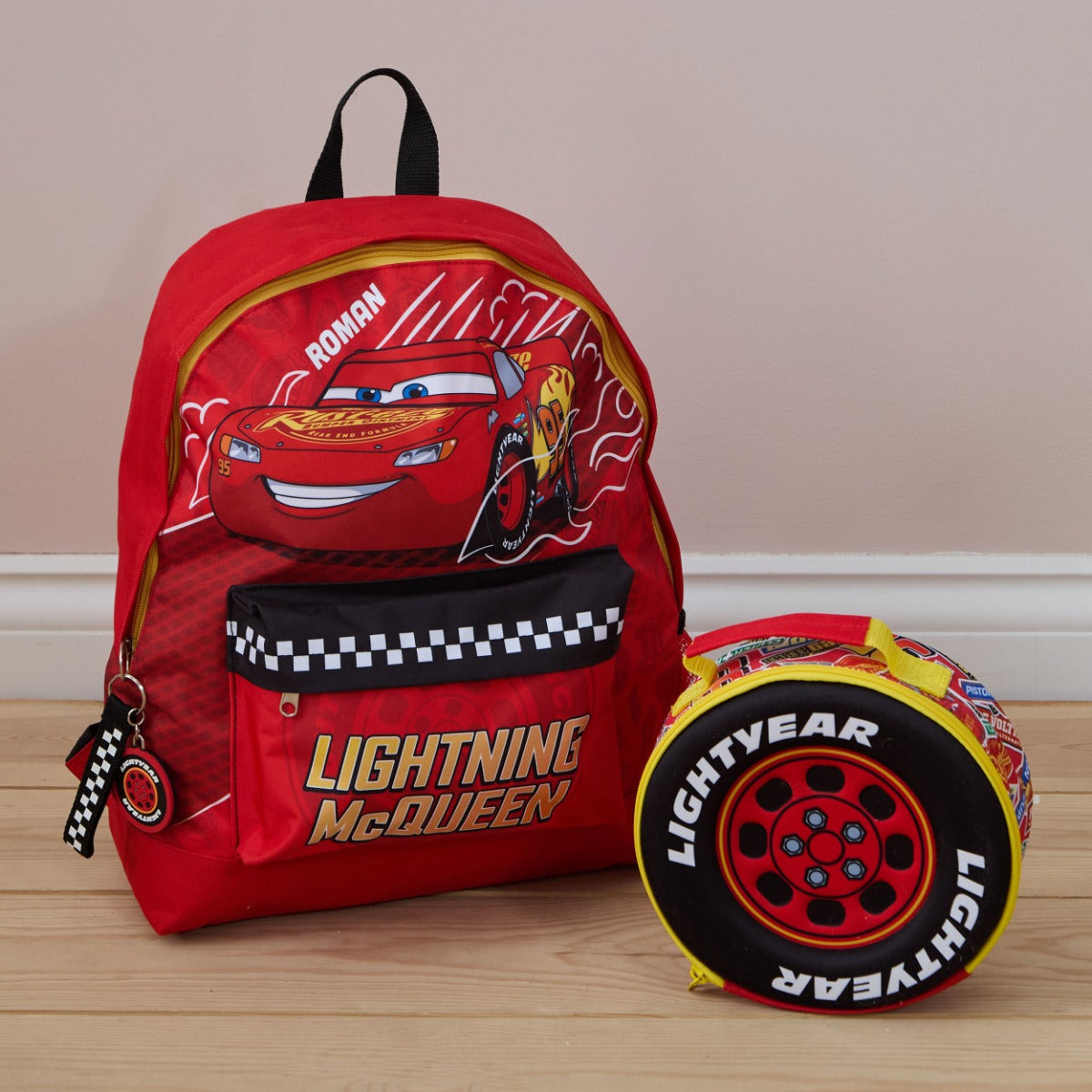 William Lamb Personalised Cars Lightning McQueen Bag & Lunch Bag Gift Set